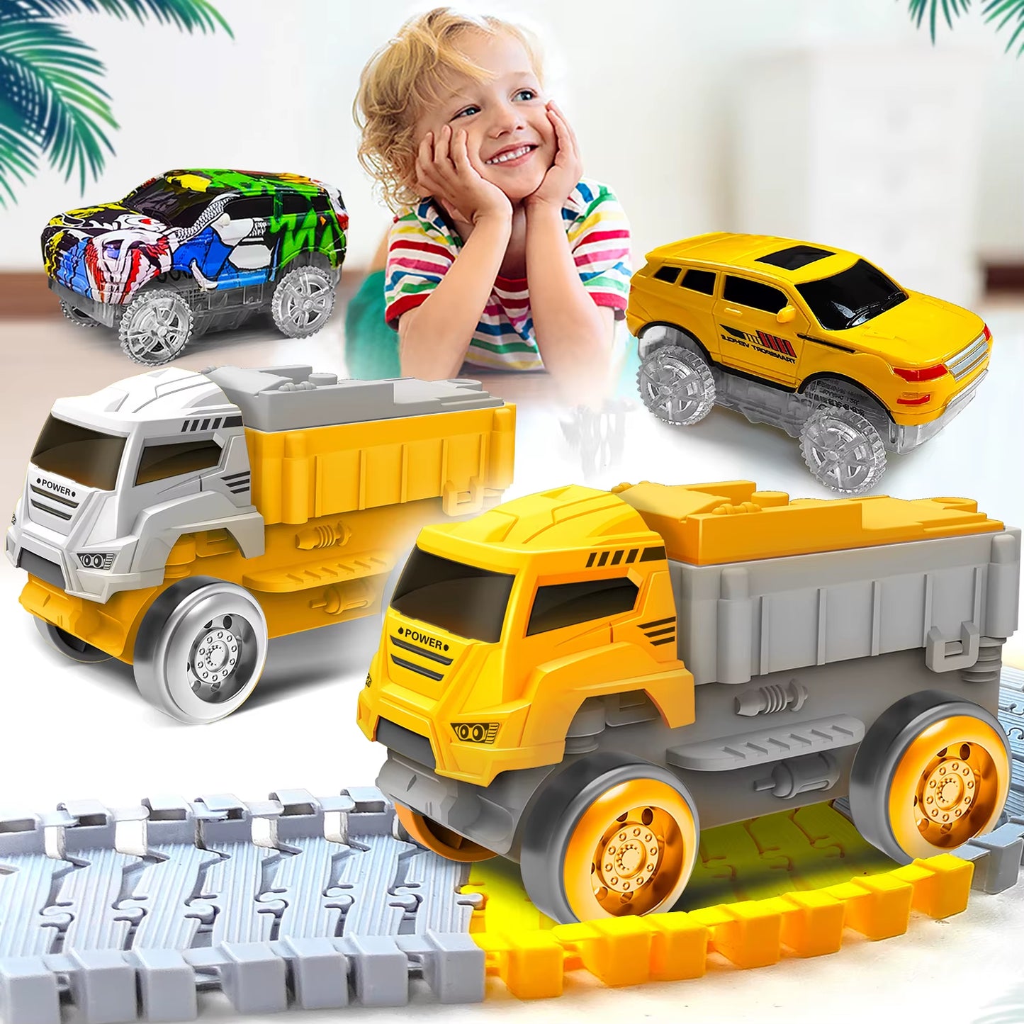 Electric Dinosaur Track Car Magic Climbing Railway Toy Car Flexible Track Toy Cars Educational Toys for Boys Quality Toy for Kid