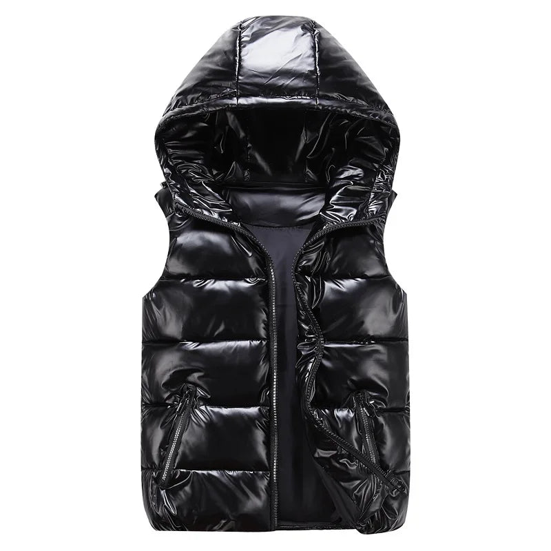 Winter Parent-Child Matching Outfits Shiny Child Waistcoat Cotton Girls Boys Vest Kids Jackets Children Outerwear for 100-185Cm