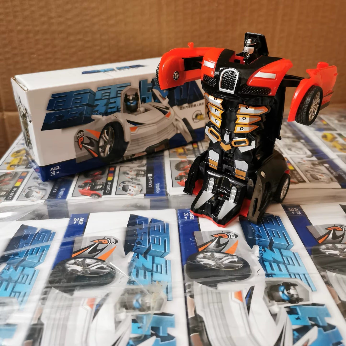 Yubon Mini Collision Deformation Robot Inertia Car Sports Car One Click Deformation Robot Car Toy for Kids Gift 2024