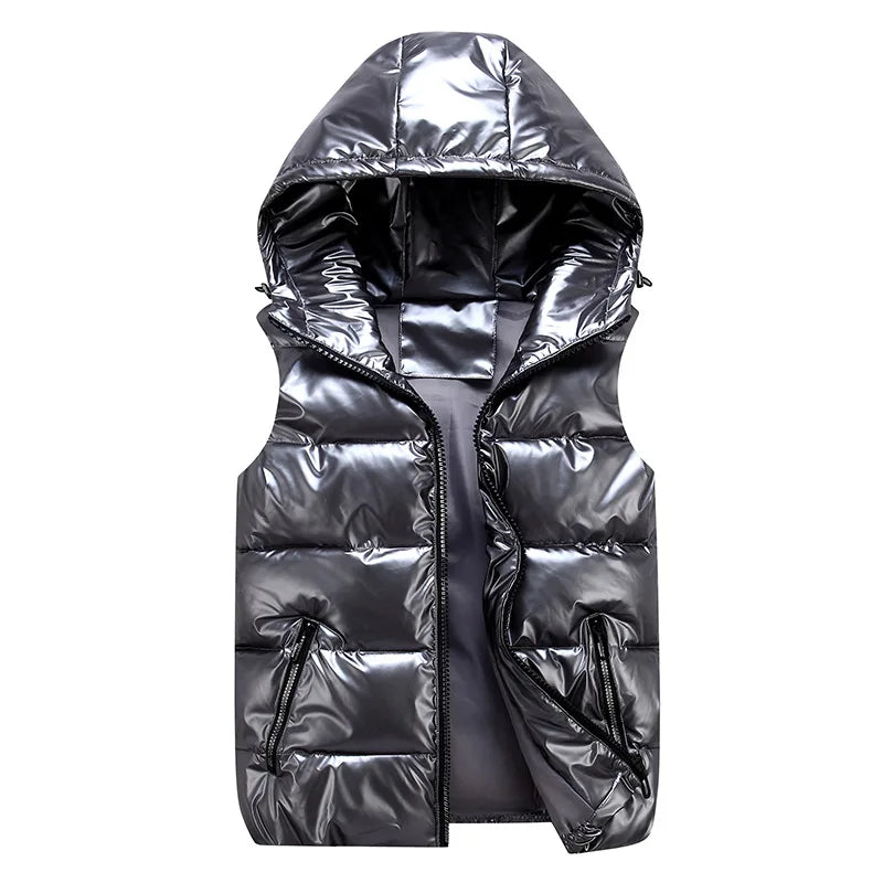 Winter Parent-Child Matching Outfits Shiny Child Waistcoat Cotton Girls Boys Vest Kids Jackets Children Outerwear for 100-185Cm