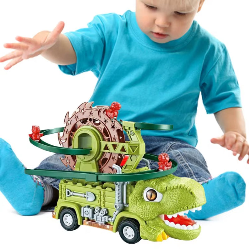 Dinosaur Climbing Slide Music Toy Puzzle Fun Electric Slide Toy Car Fun Slide Roller Coaster Birthday Christmas Gifts for Kids