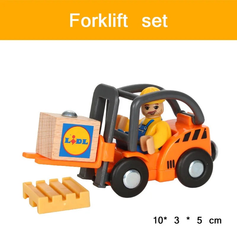 Wooden Track Accessories Magnetic Car Toy Wood Train Railway Scene Car Truck Fit BIRO Track Children'S Educational Toys