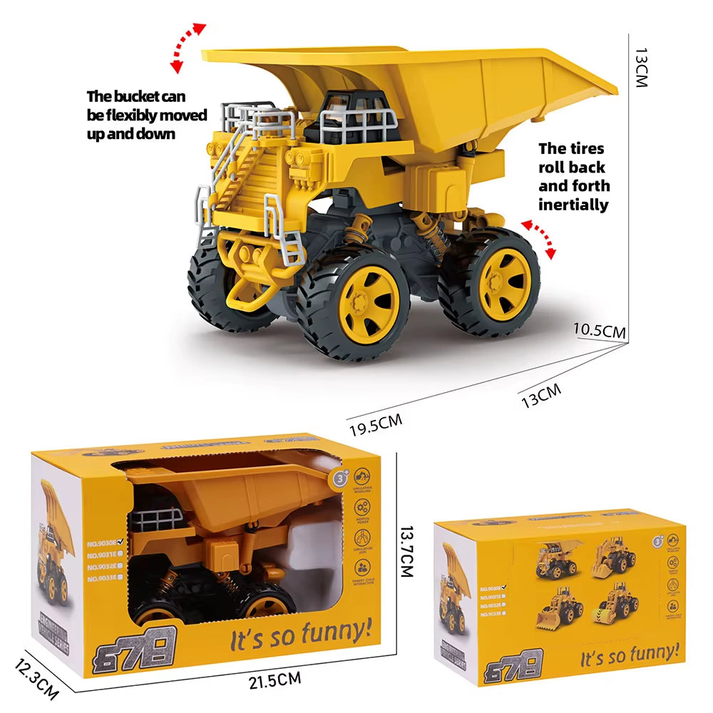 Wheeled Loader Bulldozer Dump Truck Engineer Grasping Stone 2025 Toy Friction Car