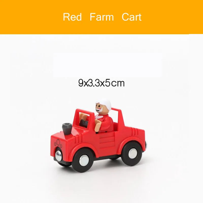 Wooden Track Accessories Magnetic Car Toy Wood Train Railway Scene Car Truck Fit BIRO Track Children'S Educational Toys