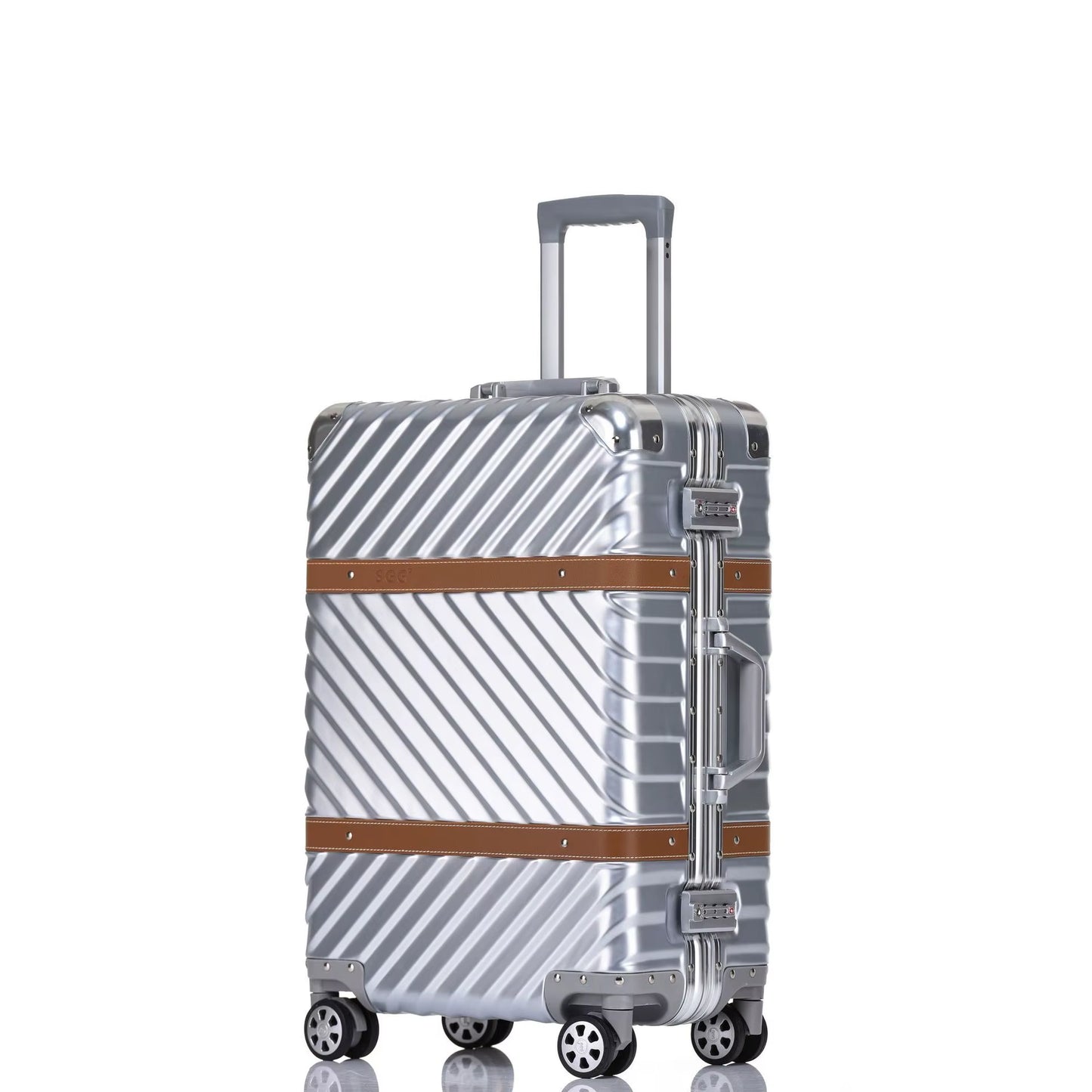2020 Popular Waterproof 20/24/28 Inch 100% PC Hard Shell Aluminum Frame TSA Vintage Suitcase Luggage