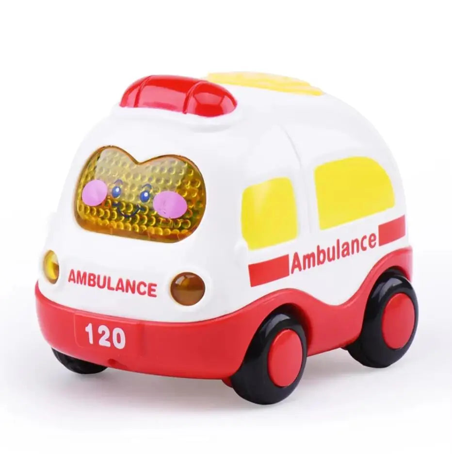 Baby Animal Car Toys for Toddlers 1 2 3 Years Light up LED Toy Pull Back Car with Visible Gear Birthday Gifts for Kids Boys Girl