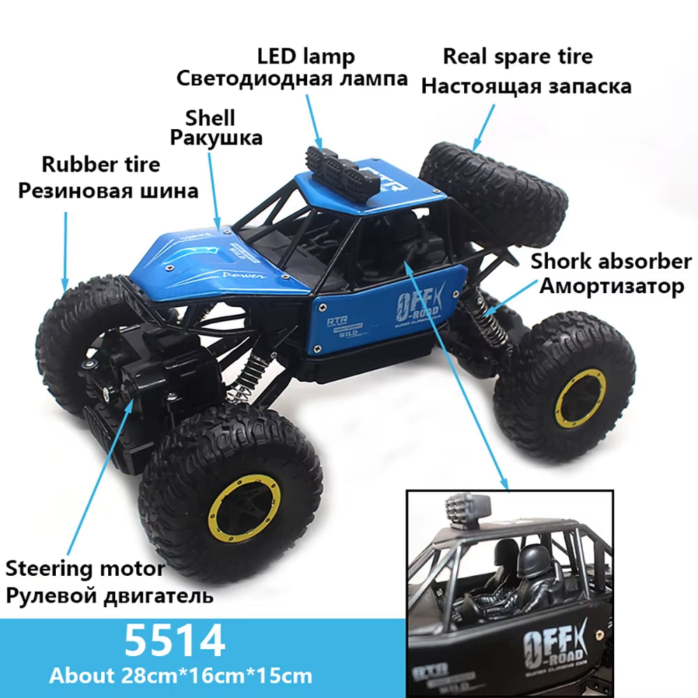 Original 1625 4WD Wi-Fi RC Toy Car Bubble Car Machine 4X4 Drive Rock Crawler Includes Charger-Perfect Christmas Gift