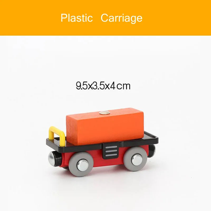 Wooden Track Accessories Magnetic Car Toy Wood Train Railway Scene Car Truck Fit BIRO Track Children'S Educational Toys