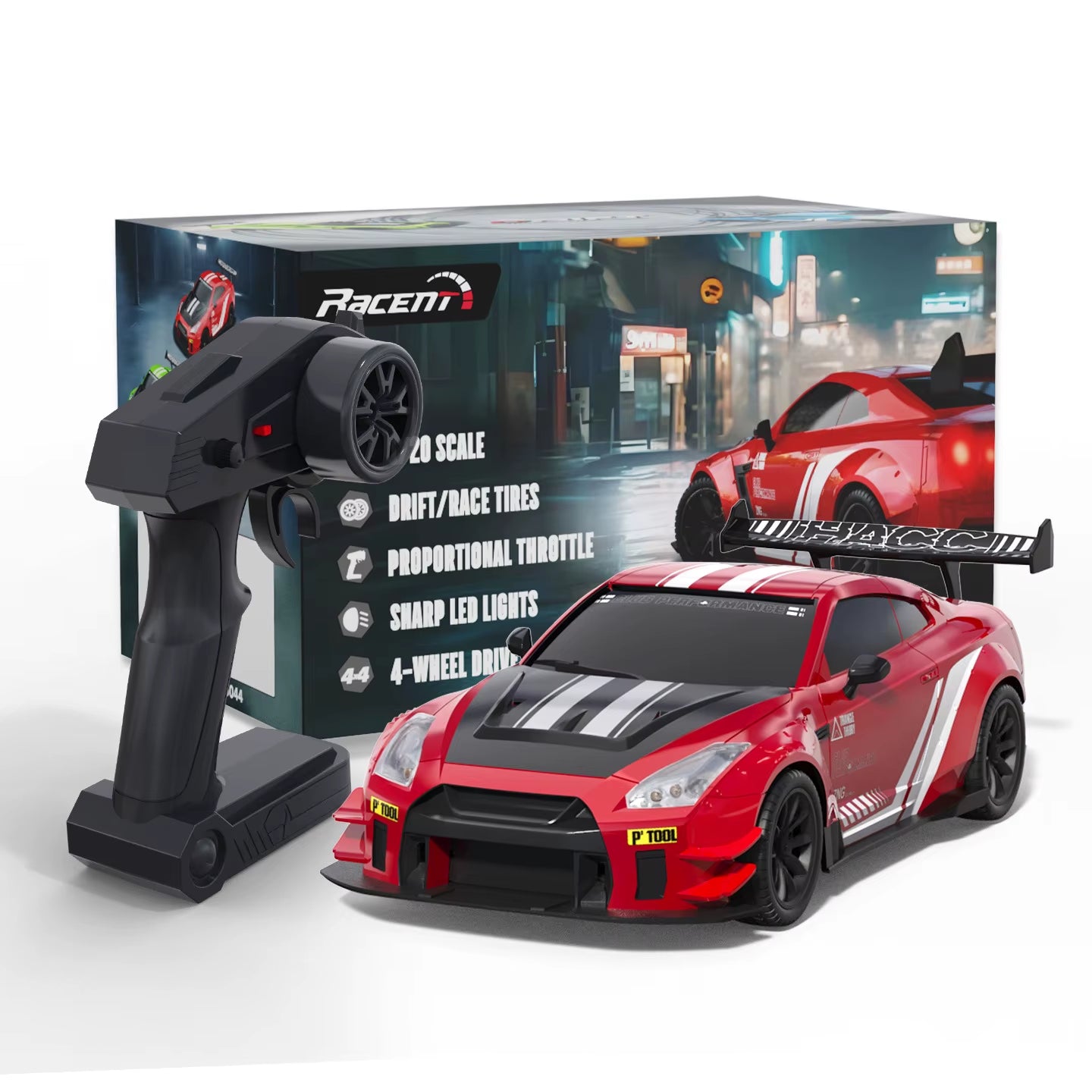 CJH Remote Control Racing Drift Car 1:20 Four-Wheel Drive Christmas Children'S Toy with Lights