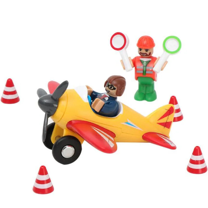 Wooden Track Accessories Magnetic Car Toy Wood Train Railway Scene Car Truck Fit BIRO Track Children'S Educational Toys