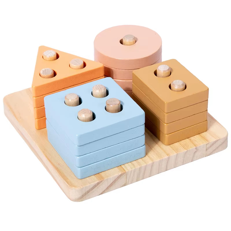 Matching Stacking Building Block Clock Sets 3D Puzzles Board Musical Figure Game Montessori Educational Toys for Kids Boys Girls