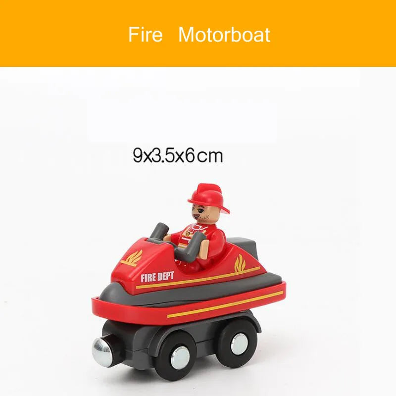Wooden Track Accessories Magnetic Car Toy Wood Train Railway Scene Car Truck Fit BIRO Track Children'S Educational Toys