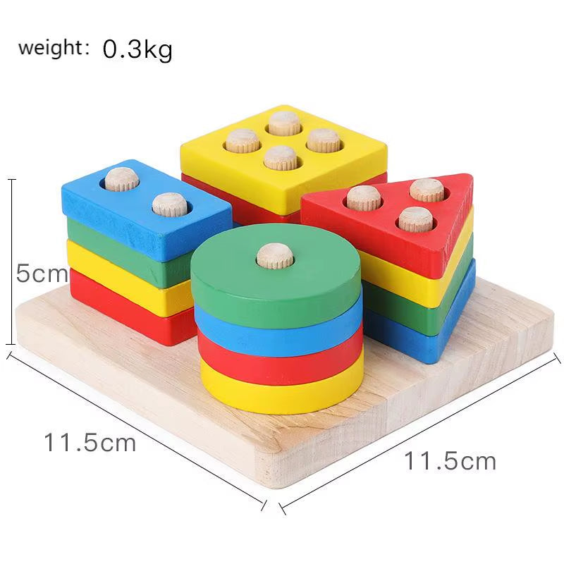 Matching Stacking Building Block Clock Sets 3D Puzzles Board Musical Figure Game Montessori Educational Toys for Kids Boys Girls