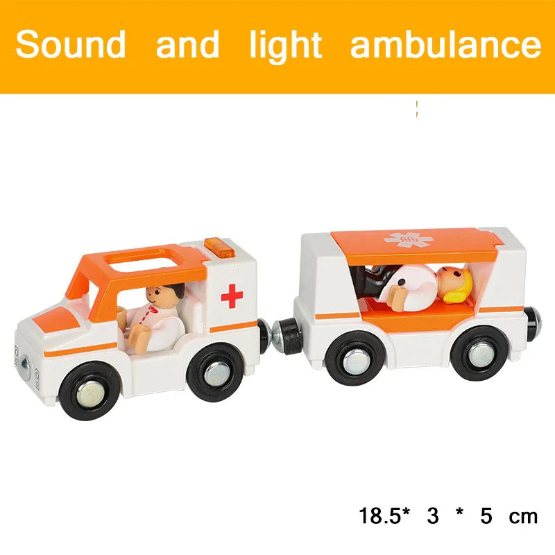 Wooden Track Accessories Magnetic Car Toy Wood Train Railway Scene Car Truck Fit BIRO Track Children'S Educational Toys