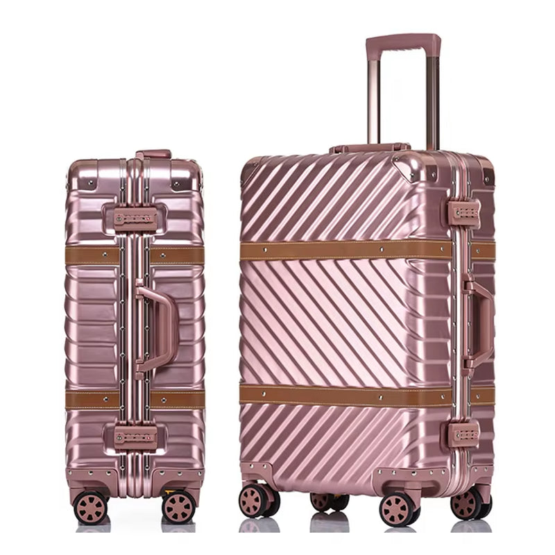 2020 Popular Waterproof 20/24/28 Inch 100% PC Hard Shell Aluminum Frame TSA Vintage Suitcase Luggage