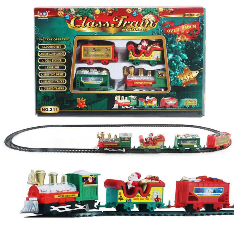 2024 Mini Electric Christmas Train Toy Set Toys for Kids Car Railway Tracks Toy Christmas Ornament Educational Toy for Children
