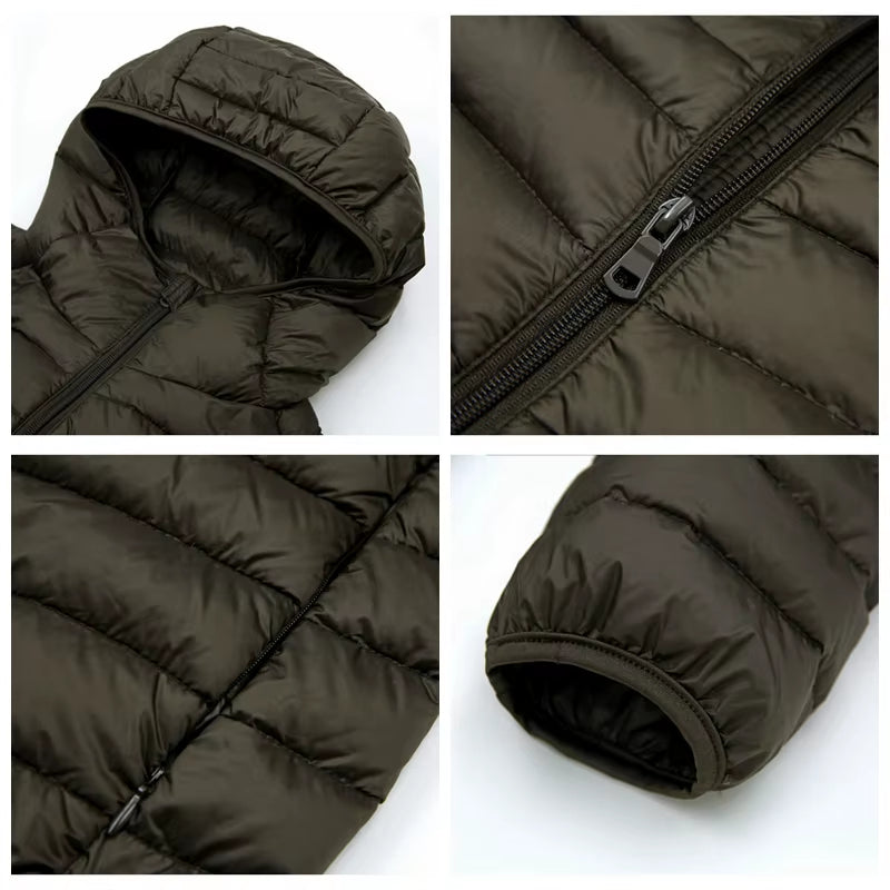 plus 9XL 10XL 11XL down Coat Male Large Size 90% Ultra Light down Jacket Men Lightweigh Warm Coat Hooded Feather Parka
