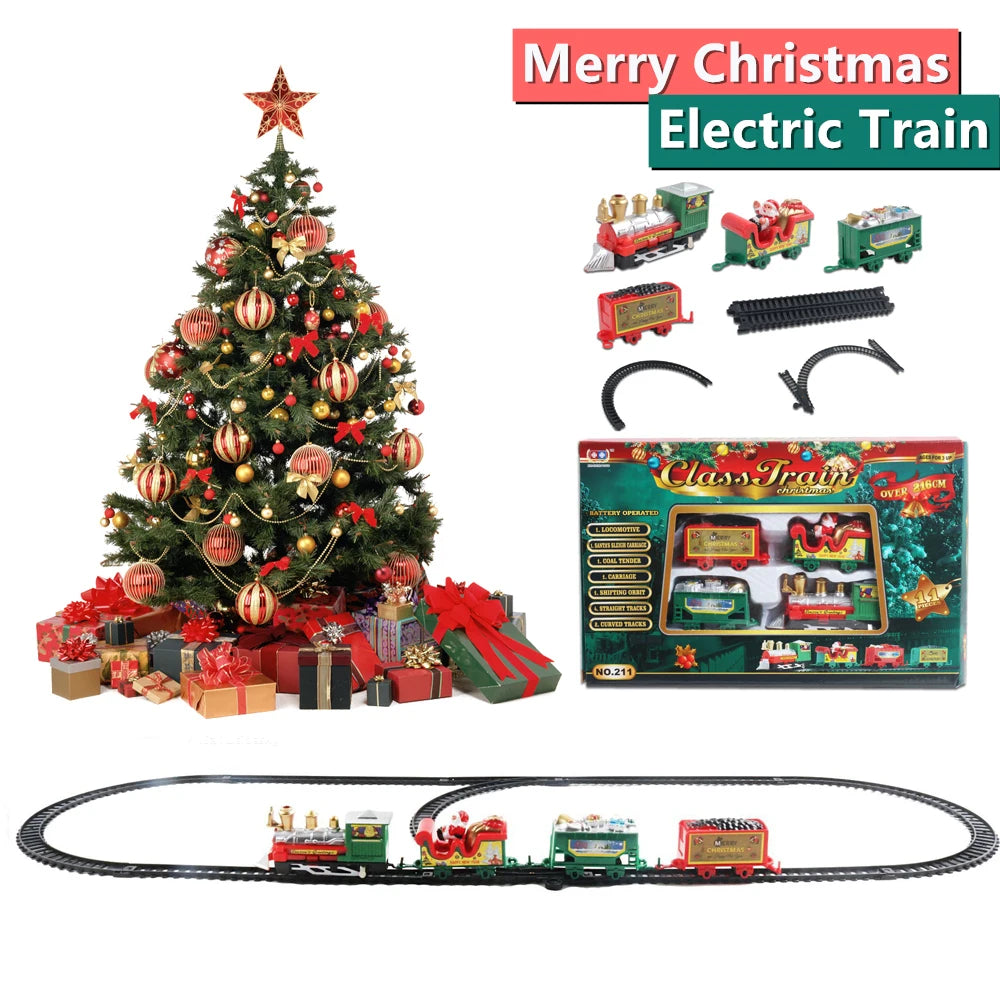 2024 Mini Electric Christmas Train Toy Set Toys for Kids Car Railway Tracks Toy Christmas Ornament Educational Toy for Children