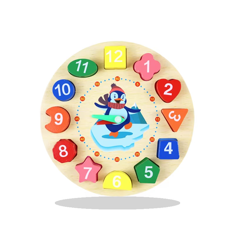 Matching Stacking Building Block Clock Sets 3D Puzzles Board Musical Figure Game Montessori Educational Toys for Kids Boys Girls