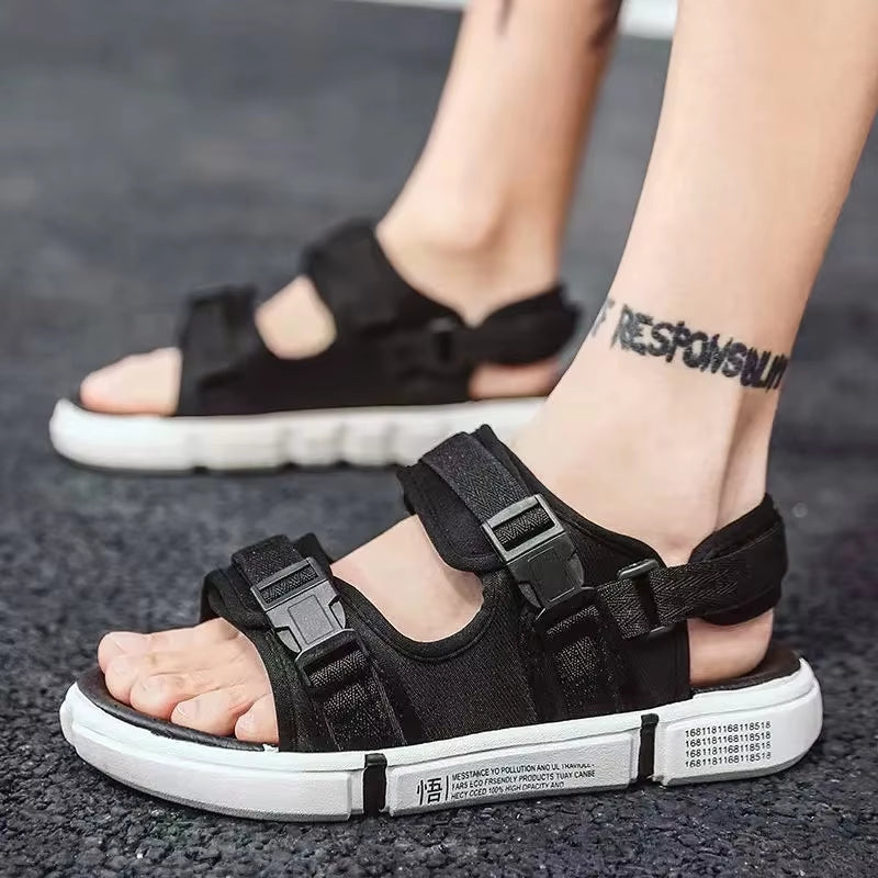 2024 Summer New Men'S Sandals Casual Sports Vietnam Couple Trendy Shoes Beach Sandals with Step-On Feeling PVC Sole