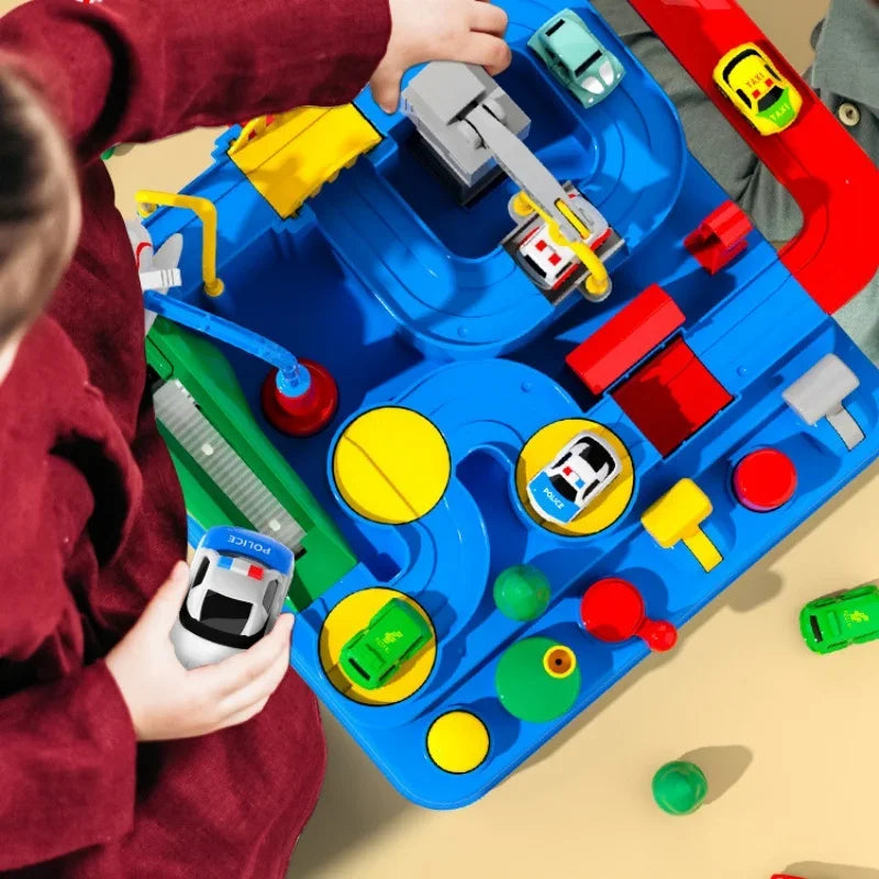 Rail Car Toys for Kids Inertia Cars Track Adventure Game Brain Mechanical Train Interactive Puzzle Toy Children Christmas Gifts