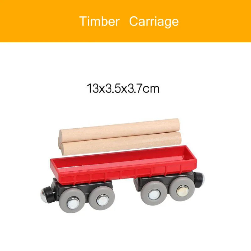 Wooden Track Accessories Magnetic Car Toy Wood Train Railway Scene Car Truck Fit BIRO Track Children'S Educational Toys