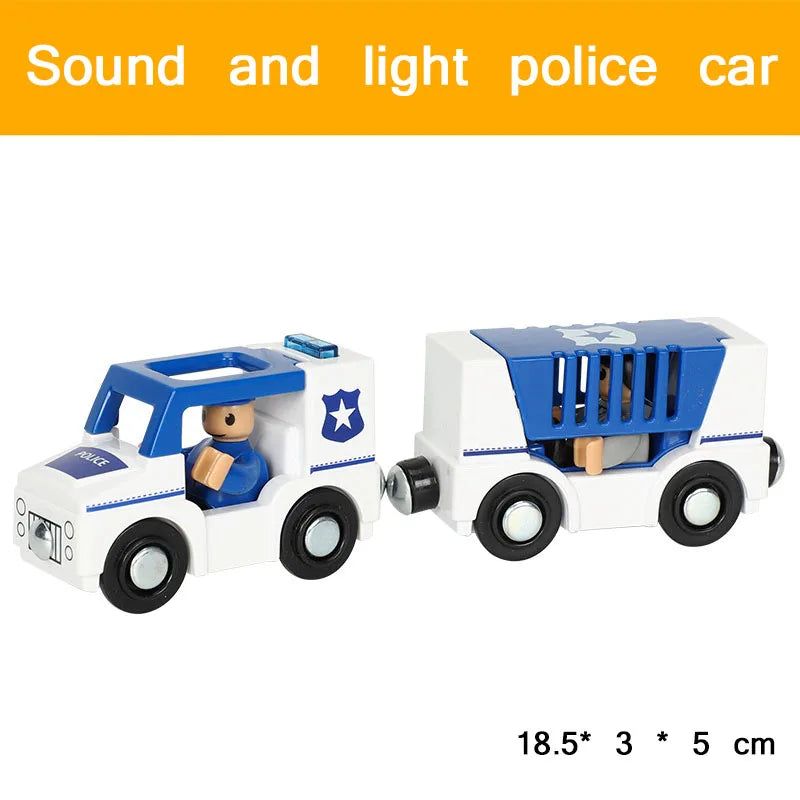 Wooden Track Accessories Magnetic Car Toy Wood Train Railway Scene Car Truck Fit BIRO Track Children'S Educational Toys