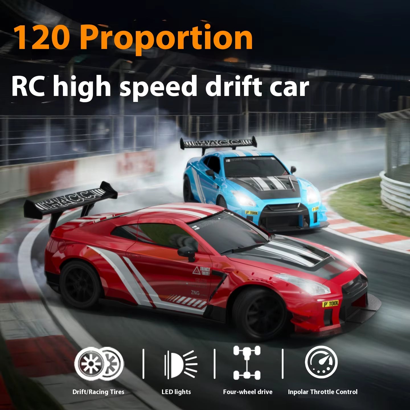 CJH Remote Control Racing Drift Car 1:20 Four-Wheel Drive Christmas Children'S Toy with Lights