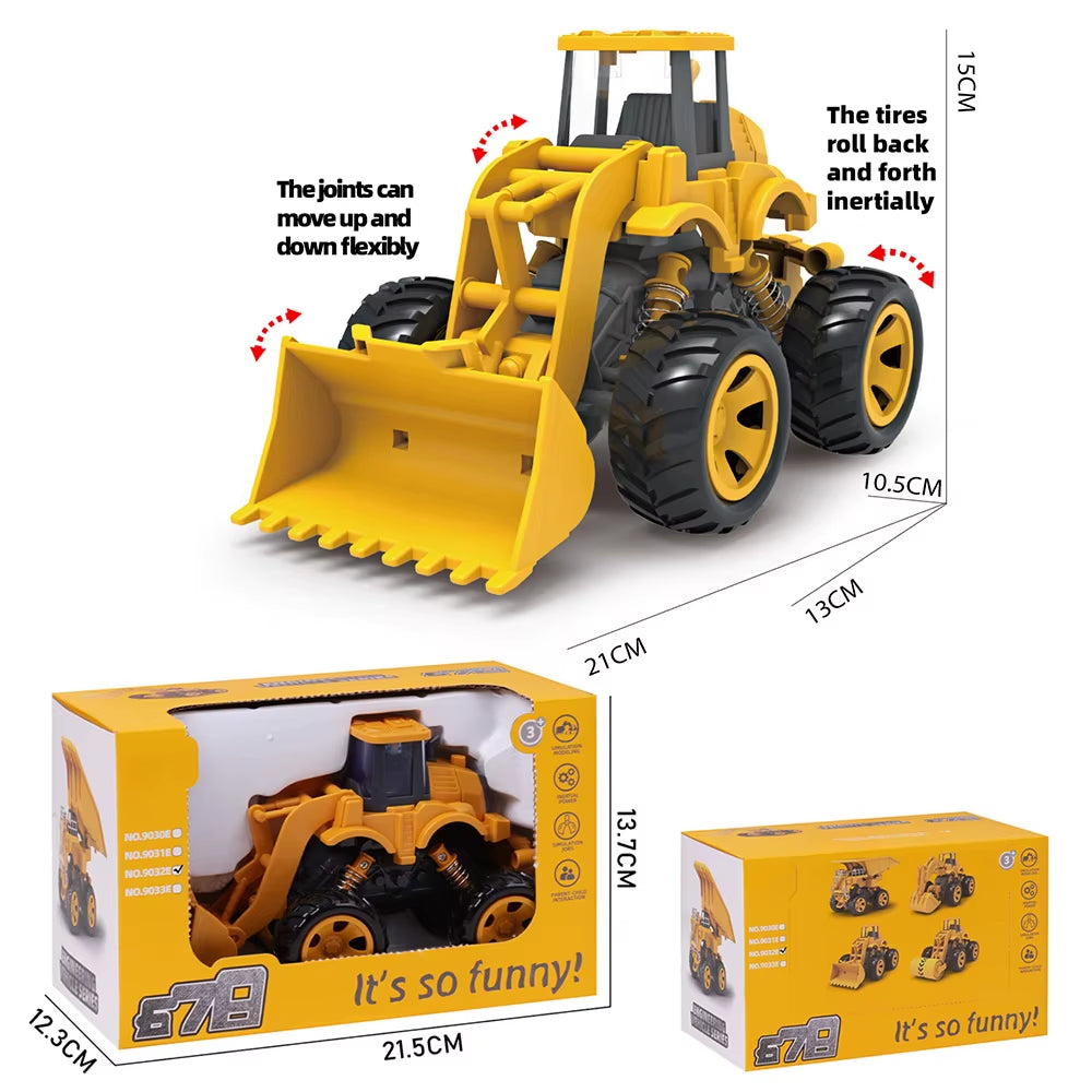 Wheeled Loader Bulldozer Dump Truck Engineer Grasping Stone 2025 Toy Friction Car