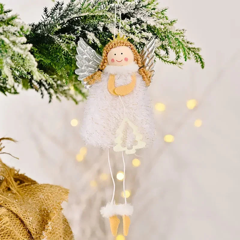 New Year Angel Doll Christmas Tree Hanging Ornaments Decor Christmas Elk Pendants Decoration for Home Navidad 2021 Car Ornament