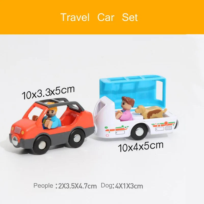 Wooden Track Accessories Magnetic Car Toy Wood Train Railway Scene Car Truck Fit BIRO Track Children'S Educational Toys