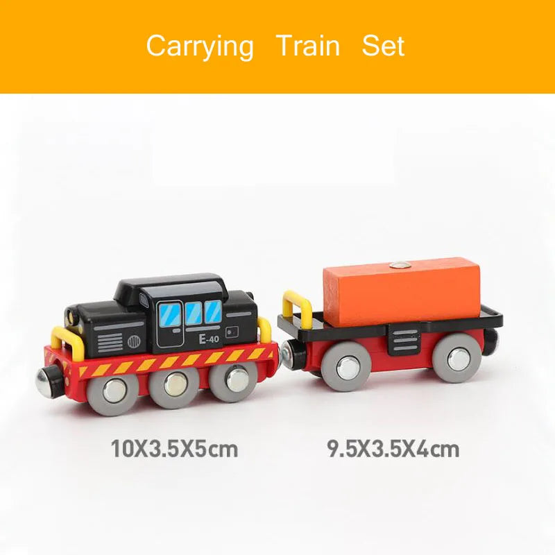 Wooden Track Accessories Magnetic Car Toy Wood Train Railway Scene Car Truck Fit BIRO Track Children'S Educational Toys