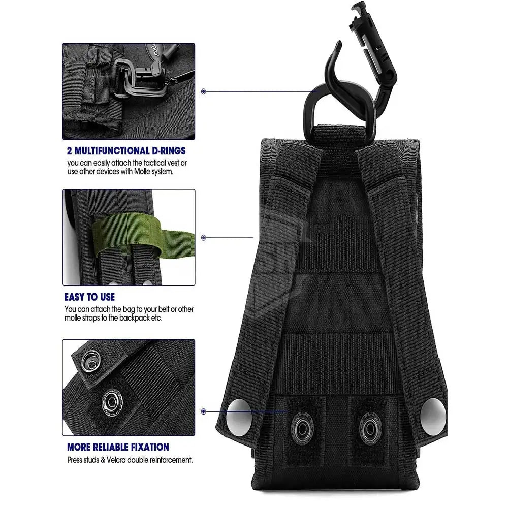 Molle Pouch Waist Holster Cell Phone Bag for Phones and Other Usage Belt Clip Locking D-Ring in Unique Style