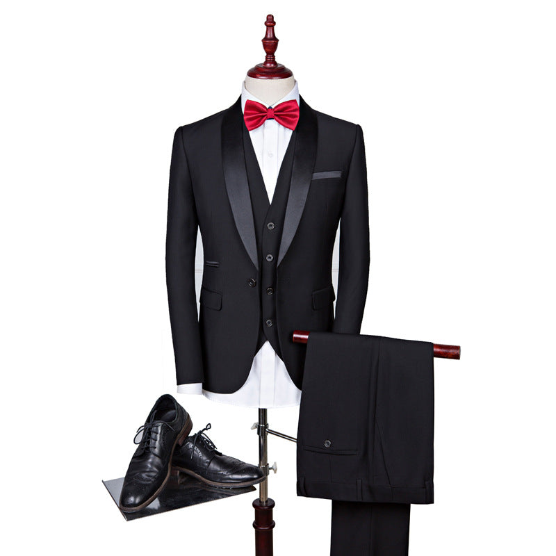 3 Piece Suit Jacket Coat Pants & Vest Formal Slim Fit Men's-5