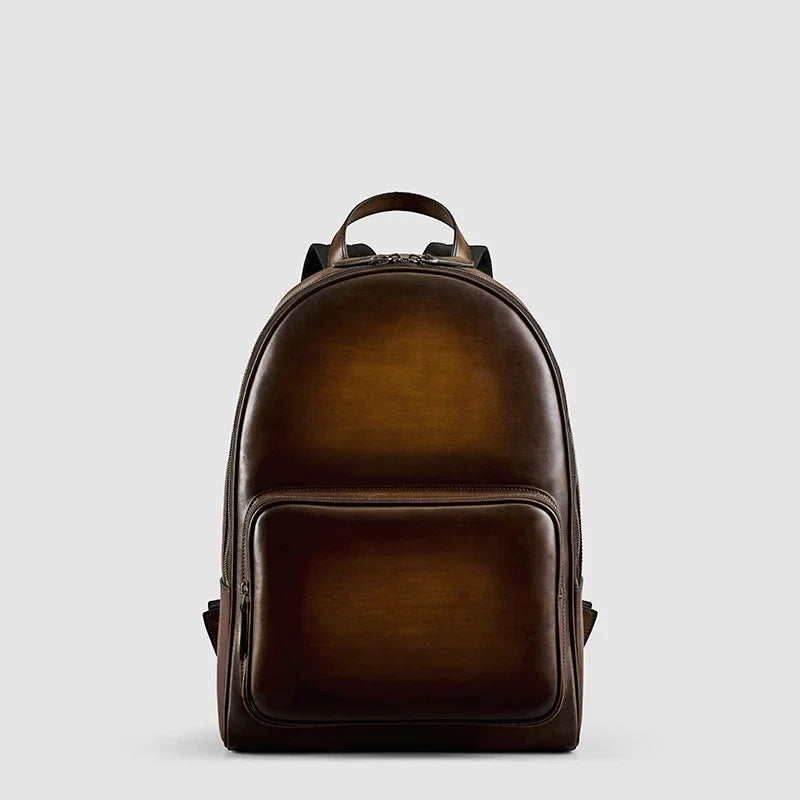 Luxury Italian Leather Backpack - Bag with Large Capacity for Laptops