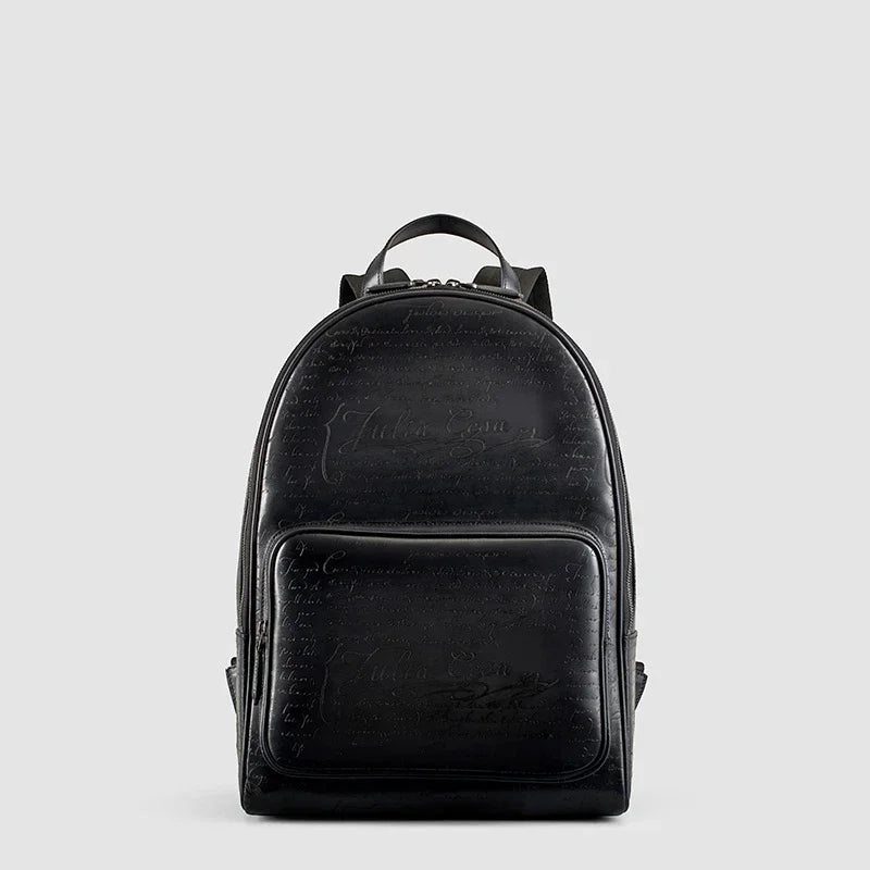 Luxury Italian Leather Backpack - Bag with Large Capacity for Laptops