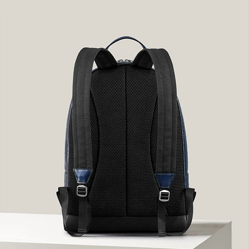 Luxury Italian Leather Backpack - Bag with Large Capacity for Laptops