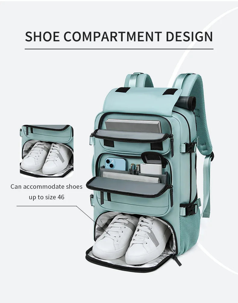Ultimate Waterproof Travel Backpack with USB Charging & Independent Shoe Compartment - Perfect for Adventurers!