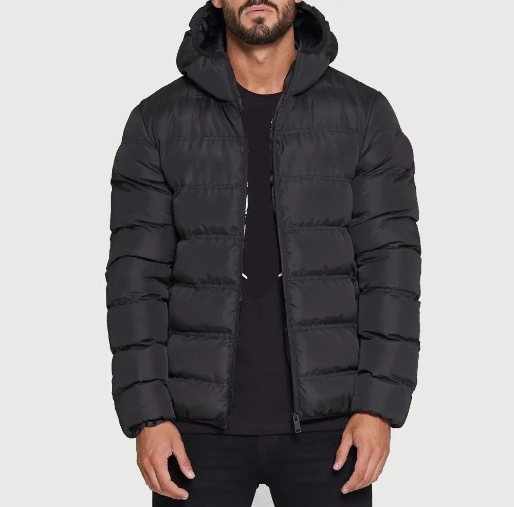 Wholesale Custom OEM Service Hooded Puffer Jacket Customized Logo Winter Jacket for Men with Pocket Men Bubble Puffer Jacket
