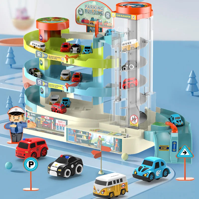 Combination Adventure Track Car Toy Link Parking Building Toys Automobile Electric Rail Adventure Car Child Christmas Toy Gift
