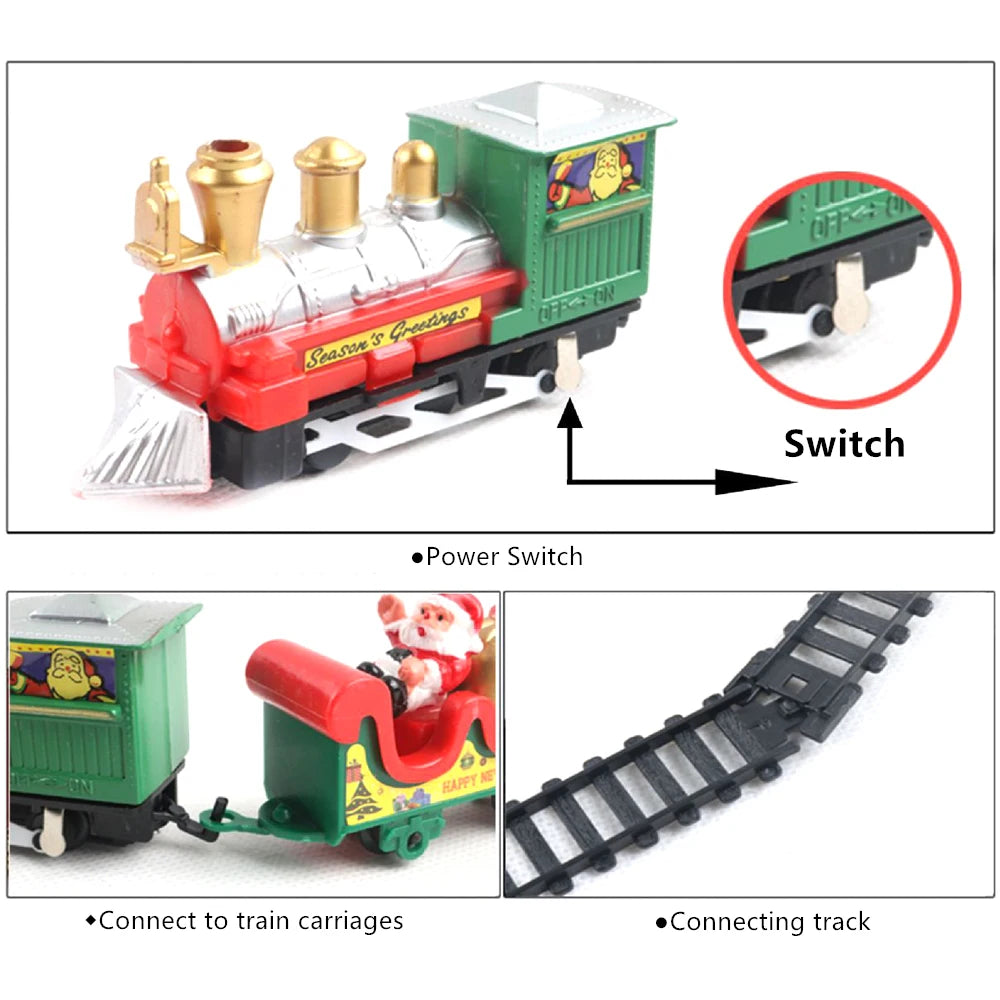 2024 Mini Electric Christmas Train Toy Set Toys for Kids Car Railway Tracks Toy Christmas Ornament Educational Toy for Children