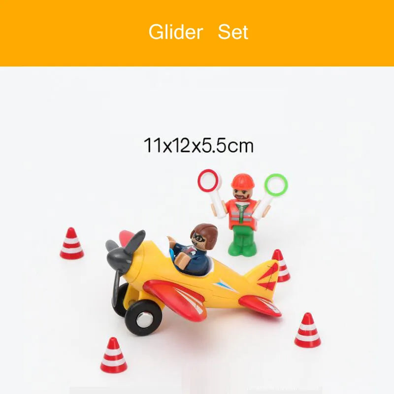 Wooden Track Accessories Magnetic Car Toy Wood Train Railway Scene Car Truck Fit BIRO Track Children'S Educational Toys