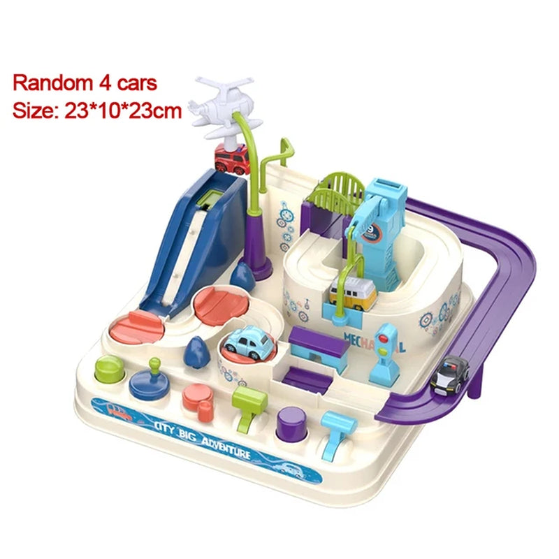 Combination Adventure Track Car Toy Link Parking Building Toys Automobile Electric Rail Adventure Car Child Christmas Toy Gift