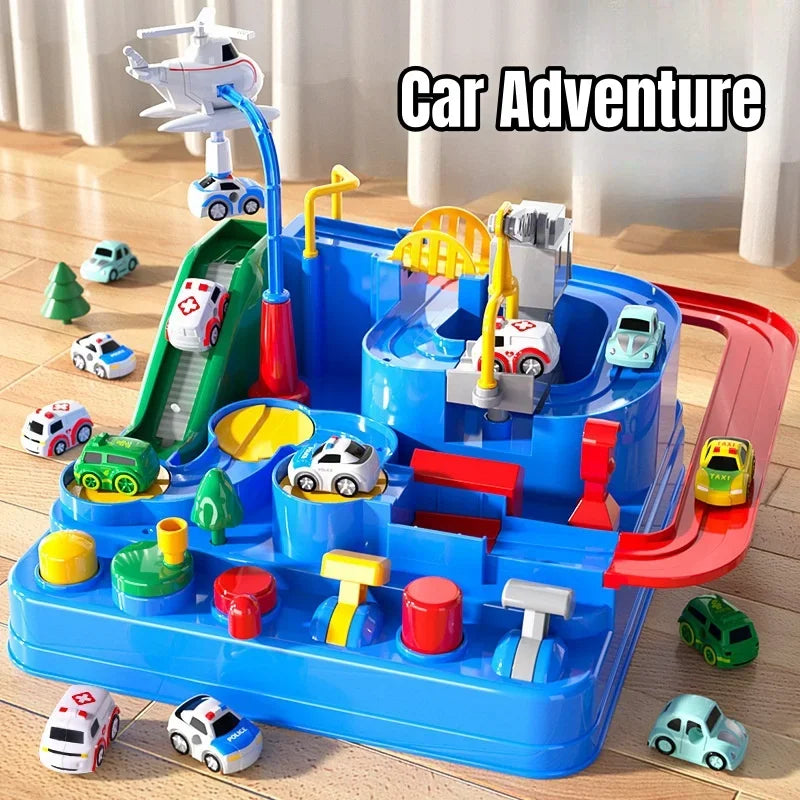 Rail Car Toys for Kids Inertia Cars Track Adventure Game Brain Mechanical Train Interactive Puzzle Toy Children Christmas Gifts