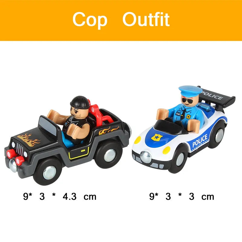 Wooden Track Accessories Magnetic Car Toy Wood Train Railway Scene Car Truck Fit BIRO Track Children'S Educational Toys