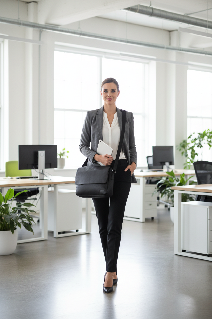 Contrast Messenger Bag - Business Woman