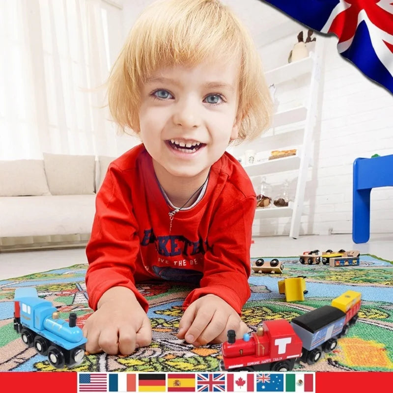Magnetic Train Toys Wooden Train Accessories Anime James Locomotive Car Railway Vehicles Track Trains Toys Kids Gifts