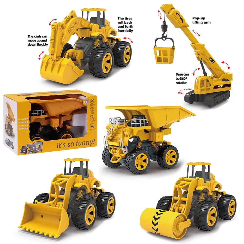 Wheeled Loader Bulldozer Dump Truck Engineer Grasping Stone 2025 Toy Friction Car