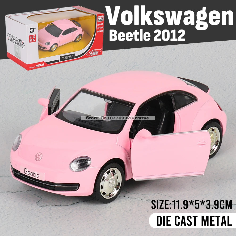1:36 Volkswagen Beetle Classic 1967 Pink Alloy Car Model Toy Casting Series Collection Jewelry Gift Christmas Gift