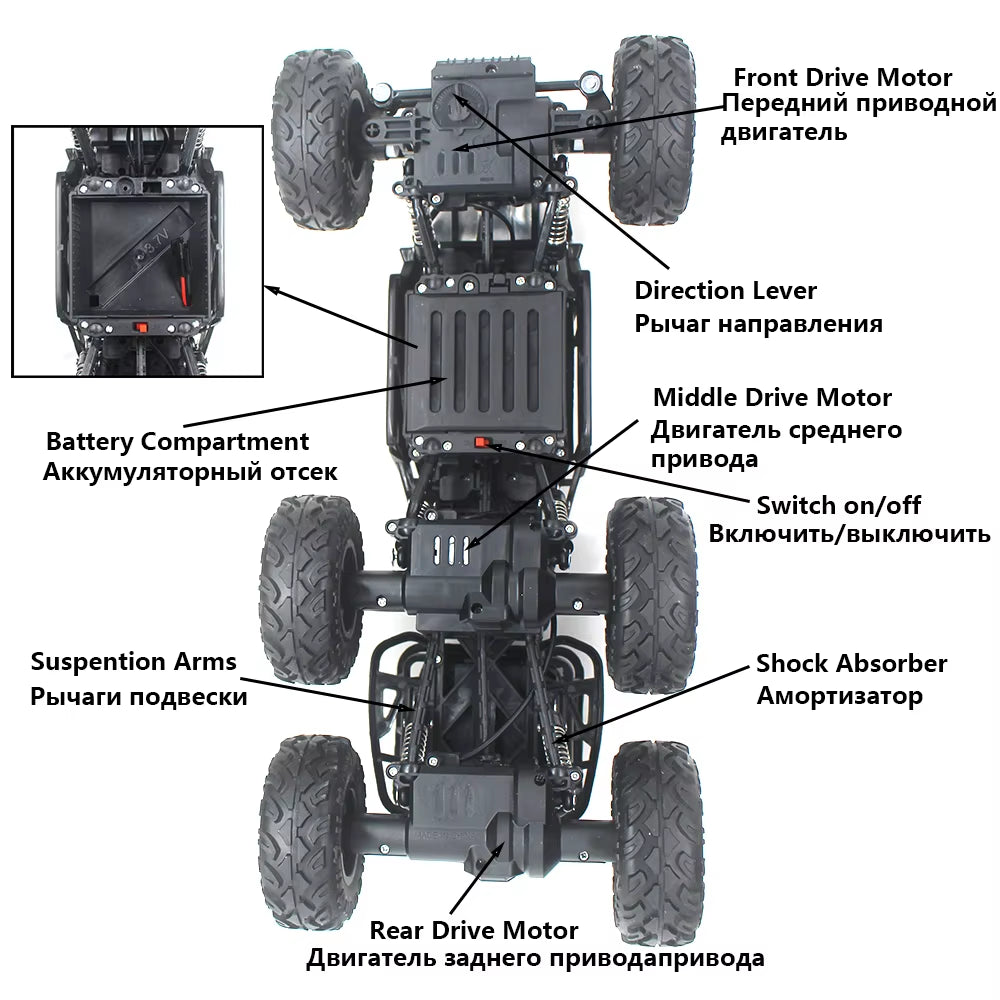 Original 1625 4WD Wi-Fi RC Toy Car Bubble Car Machine 4X4 Drive Rock Crawler Includes Charger-Perfect Christmas Gift